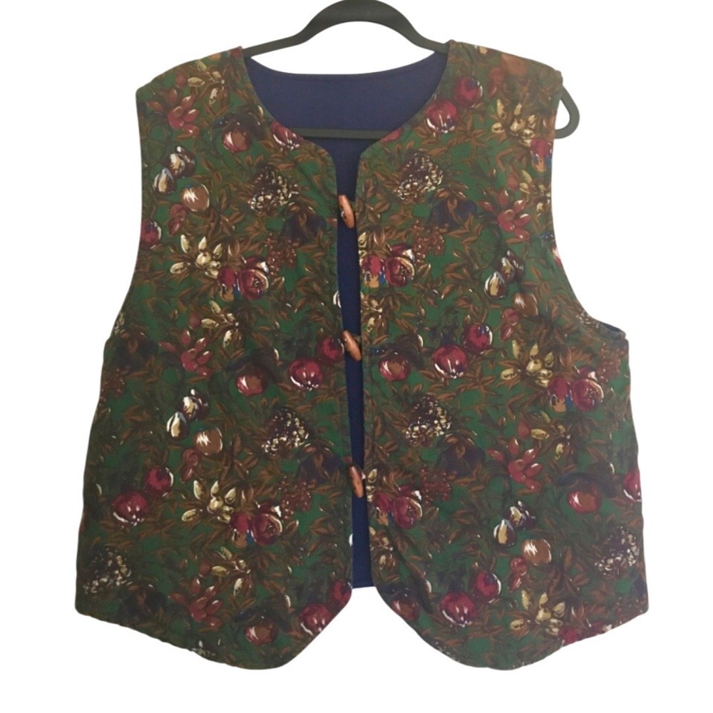 Vintage Cottagecore Vest Fruit L